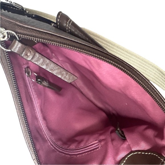 COACH Brown Hamilton Pebbled Leather Crossbody - Picture 7 of 10